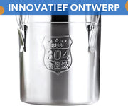6L Roestvrijstalen Rijstemmer - Rijst dispenser - Voorraadcontainer - Voor Graan en Droog Voedselopslag - Met Deksel en 3-Knops Slot
