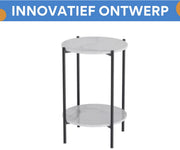 Bijzettafel Mira - Massieve - Zwart - Salontafel - Woonkamer - Emerald look - Side table - 40cm