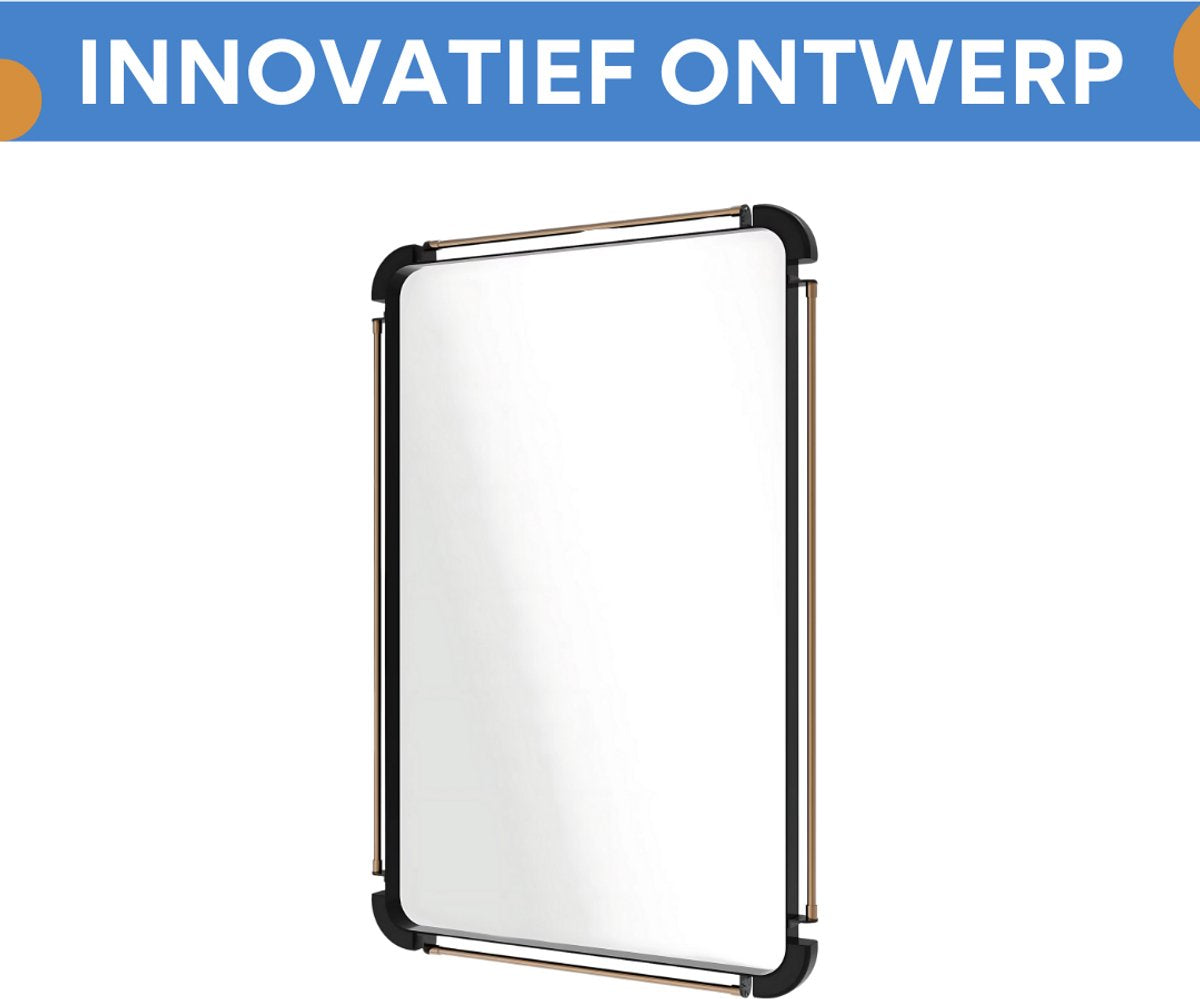 Wandspiegel Barnwood - Grote Vintage Spiegel 90 cm - Houten Frame met Metalen Pijpdetail - Decoratieve Boerderij Stijl - Voor Woonkamer & Hal