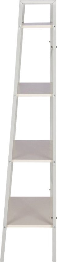 Happyment Boekenkast Udi industrieel - 4 lagen - Wit - Boekenrek - Woonkamer, slaapkamer en kinderkamer - Hout - Wit - 60x35x148cm