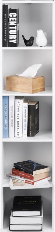 Bolt Edge Boekenkast - Wit - Open Planken - 6 Lagen - 30x24x158.5cm - Voor Kantoor