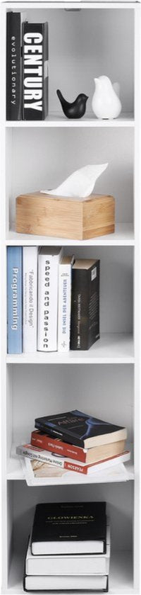 Bolt Edge Boekenkast - Wit - Open Planken - 6 Lagen - 30x24x158.5cm - Voor Kantoor