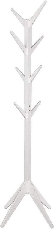 Happyment Staande kapstok deluxe - 8 haken - Kapstok staand - Premium hout - 180cm - Wit