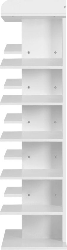 Happyment Schoenenrek Kida - Voor 12 paar - Schoenenbank modern - Wit - Voor slaapkamer of hal