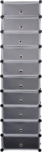 Happyment Sneakerbox Deluxe - Zwart - 10 stuks - Schoenenbox - Schoenenrek - Opbergbox - Schoenendoos - Opbergsysteem