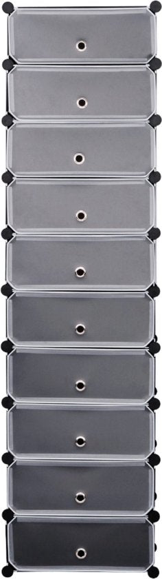 Happyment Sneakerbox Deluxe - Zwart - 10 stuks - Schoenenbox - Schoenenrek - Opbergbox - Schoenendoos - Opbergsysteem