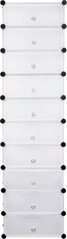 Happyment Luxe Sneakerbox - Wit - 10 stuks - Schoenenbox - Schoenenrek - Opbergbox - Schoenendoos - Opbergsysteem