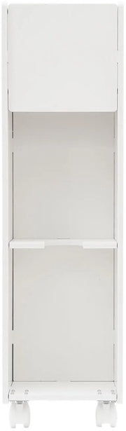 Badkamerkast - Opbergkast - Badkamermeubel - Voor smalle badkamers - Op wieltjes - Wit - 53*22,5*75 cm