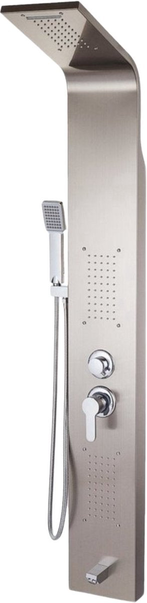Luxe douchepaneel - Regendouche 5 in 1 - Met thermostaatkraan - RVS - Regenval & Massagestralen - Wandmontage