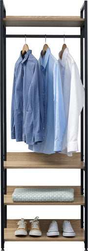 Happyment Staande Kapstok Hubert - Met schoenenrek - Vintage - XL Garderoberek - Kapstokhaak - Hout & metaal - 3 planken