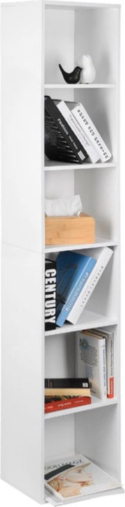 Bolt Edge Boekenkast - Wit - 6 vakken - Voor woonkamer of slaapkamer - 30x23.5x158.4cm