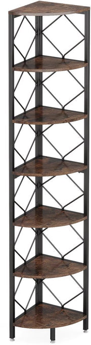 Hoekkast Valido - Boekenkast - 7 lagen - Hoekboekenplank - Hoekkast -200cm - Opbergrek - Hoekmeubel