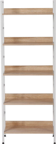 Happyment Boekenkast met 5 planken - Voor kantoor - woonkamer - slaapkamer - 60 x 27.5 x 126 - industrieel ontwerp - vintage Wit/Oak