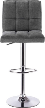 Barkruk Leo Industrial Donkergrijs - Barkrukken set van 1 - Barstoel Kruk - Barstoelen met rugleuning - Keukenstoel - In hoogte verstelbaar - Linnen