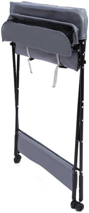 Babycommode - Opvouwbaar en draagbaar - Luierverzorgingsstation - Mobiele luiertafel - Voor Verzorging in Kinderkamer - Verstelbare Hoogte & Met Wielen - 80x63x96cm -Grijs
