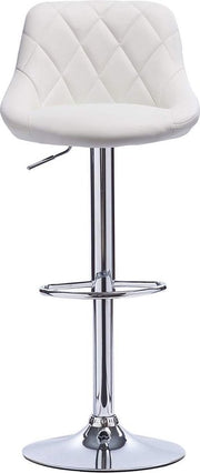 Designer Barkruk Lica - Met rugleuning - Stevig - Ergonomische barstoel - Zithoogte 60 - 82cm - Wit - Set van 2 - Keuken en bar - In hoogte verstelbaar
