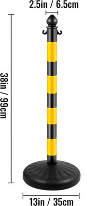 Afzetpalen - 4 stuks - 100CM - Geel/zwart - Afzetlinten - Afzetketting