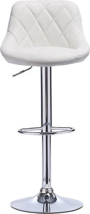 Designer Barkruk - Met Rugleuning - Ergonomische Barstoel - Zithoogte 60-82 cm - Wit - Set van 1