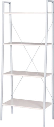 Happyment Boekenkast Udi industrieel - 4 lagen - Wit - Boekenrek - Woonkamer, slaapkamer en kinderkamer - Hout - Wit - 60x35x148cm