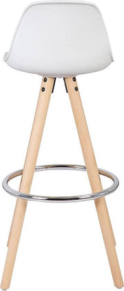 Hoge Barkruk - Zithoogte 75cm - Wit - Kunstleer - Met rugleuning - Set van 1