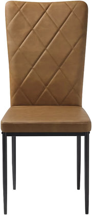 Eetkamerstoelen Delio - Set van 4 - Draaibaar - Fauteuil - Keuken - Voor eettafel - Bruin leer