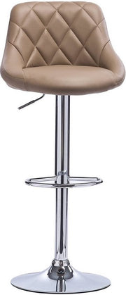 Designer Barkruk Erlo - Met rugleuning - Stevig - Ergonomische barstoel - Zithoogte 60 - 82cm - Beige - Set van 1 - Keuken en bar - In hoogte verstelbaar