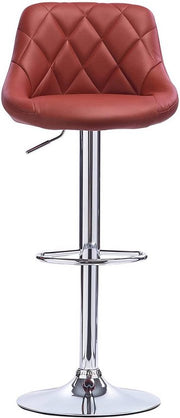 Designer Barkruk Serino - Met rugleuning - Stevig - Ergonomische barstoel - Zithoogte 60 - 82cm - Donker rood - Set van 1 - Keuken en bar - In hoogte verstelbaar