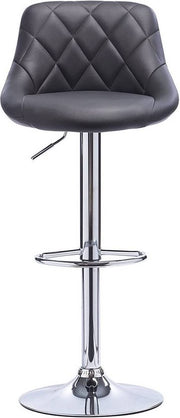 Designer Barkruk Daria - Met rugleuning - Stevig - Ergonomische barstoel - Zithoogte 60 - 82cm - Grijs - Set van 1 - Keuken en bar - In hoogte verstelbaar