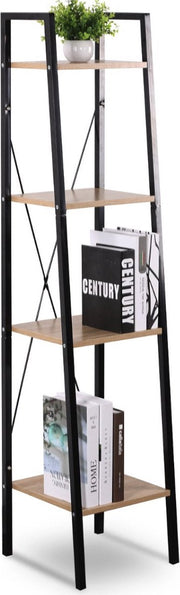 Bolt Edge Boekenkast - Industrieel - Bruin - 4 Lagen - 34x35x148cm - Boekenrek