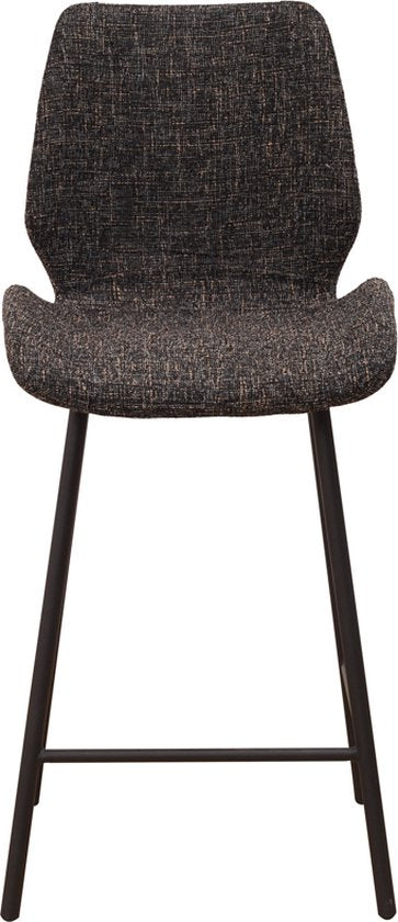 Hapyment Barkruk Velino - Zwart - 67cm zithoogte - Set van 1 - Voor keuken en bar - Met rugleuning - Ergonomische barstoelen