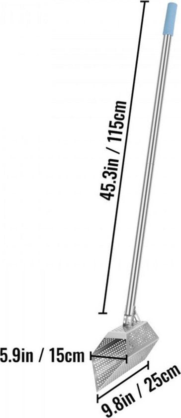 Zandschep voor metaaldetectors - RVS - Strandschep - Detector - Jachtschep - Koolstofvezel Handvat - Voor volwassenen - 15x25cm