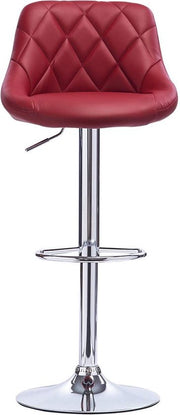 Designer Barkruk Serino - Met rugleuning - Stevig - Ergonomische barstoel - Zithoogte 60 - 82cm - Donker rood - Set van 2 - Keuken en bar - In hoogte verstelbaar