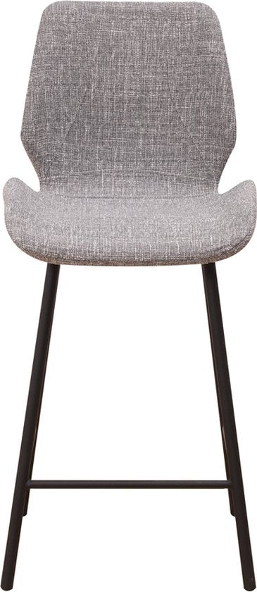Barkruk - Lichtgrijs - 67cm zithoogte - Set van 1 - Voor keuken en bar - Met rugleuning - Ergonomische barstoelen