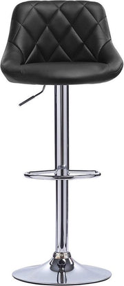 Designer Barkruk Gita - Met rugleuning - Stevig - Ergonomische barstoel - Zithoogte 60 - 82cm - Zwart - Set van 2 - Keuken en bar - In hoogte verstelbaar