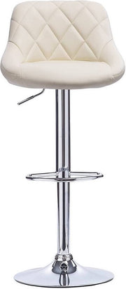 Designer Barkruk Memo - Met rugleuning - Stevig - Ergonomische barstoel - Zithoogte 60 - 82cm - Creme - Set van 1 - Keuken en bar - In hoogte verstelbaar