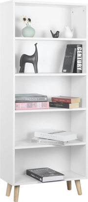 Bolt Edge Boekenkast - Industrieel - Wit - Op poten - 4 lagen - Hout MDF
