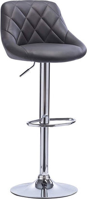 Designer Barkruk Daria - Met rugleuning - Stevig - Ergonomische barstoel - Zithoogte 60 - 82cm - Grijs - Set van 2 - Keuken en bar - In hoogte verstelbaar