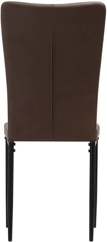 Eetkamerstoelen Delio - Set van 4 - Draaibaar - Fauteuil - Keuken - Voor eettafel - Donkerbruin leer