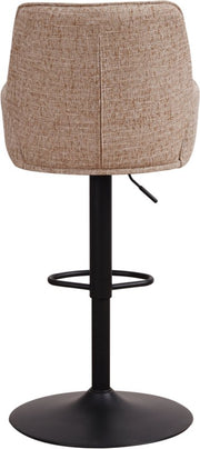 Barkruk deluxe met rugleuning en armleuning - Wit - Modern Design - Voetsteun - Voor Keuken en Bar - Set van 1 - Chenille