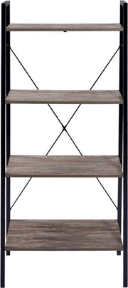 Bolt Edge Boekenkast - Industrieel - 4 lagen - Zwart/hout - 60x35x148cm
