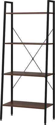 Bolt Edge Boekenkast - Industrieel - Donkerbruin - 4 Lagen - 60x35x148cm - Hout/Wit