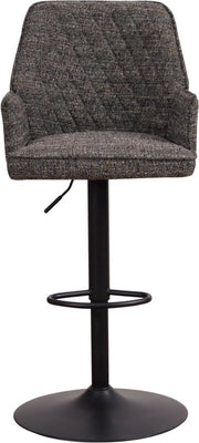 Bolt Edge Barkruk - Donkergrijs - Modern - Chenille - Met rug- en armleuning - Set van 1