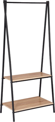Kledingrek Dery - Met 2 planken - Schoenenrek - Garderobekast organizer - Garderoberek - Opbergruimte - Kledingkast hout - Bruin