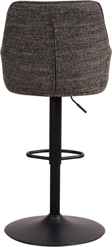 Bolt Edge Barkruk - Donkergrijs - Modern - Chenille - Met rug- en armleuning - Set van 1