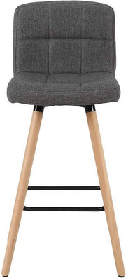 Barkrukken - Donkergrijs - Linnen - Hoge rugleuning - Zithoogte 70cm - Set van 2