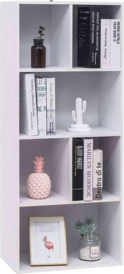 Happyment Open Boekenkast Zita - 6 Vakken - Wit - Boekenkast - Boekenrek - Woonkamer, slaapkamer en kinderkamer - Hout - 50 x 30 x 118 CM