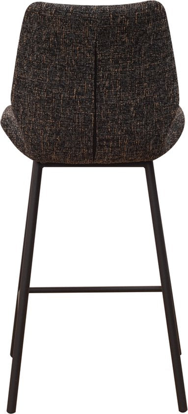 Hapyment Barkruk Velino - Zwart - 67cm zithoogte - Set van 1 - Voor keuken en bar - Met rugleuning - Ergonomische barstoelen
