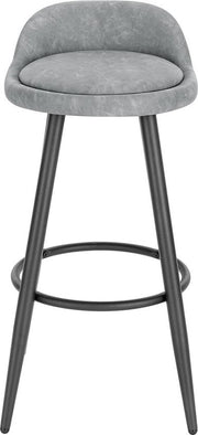 Bolt Edge Leren Barkruk - Grijs - Ergonomisch - Kleine rugleuning - Zithoogte 69cm - Set van 1