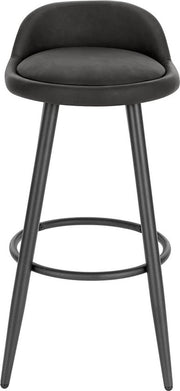 Leren Barkruk - Ergonomisch - Antraciet - Kleine rugleuning - Zithoogte 69cm