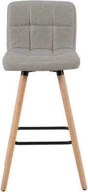 Barkrukken - Grijs - Linnen - Ergonomisch - Zithoogte 70cm - Set van 2